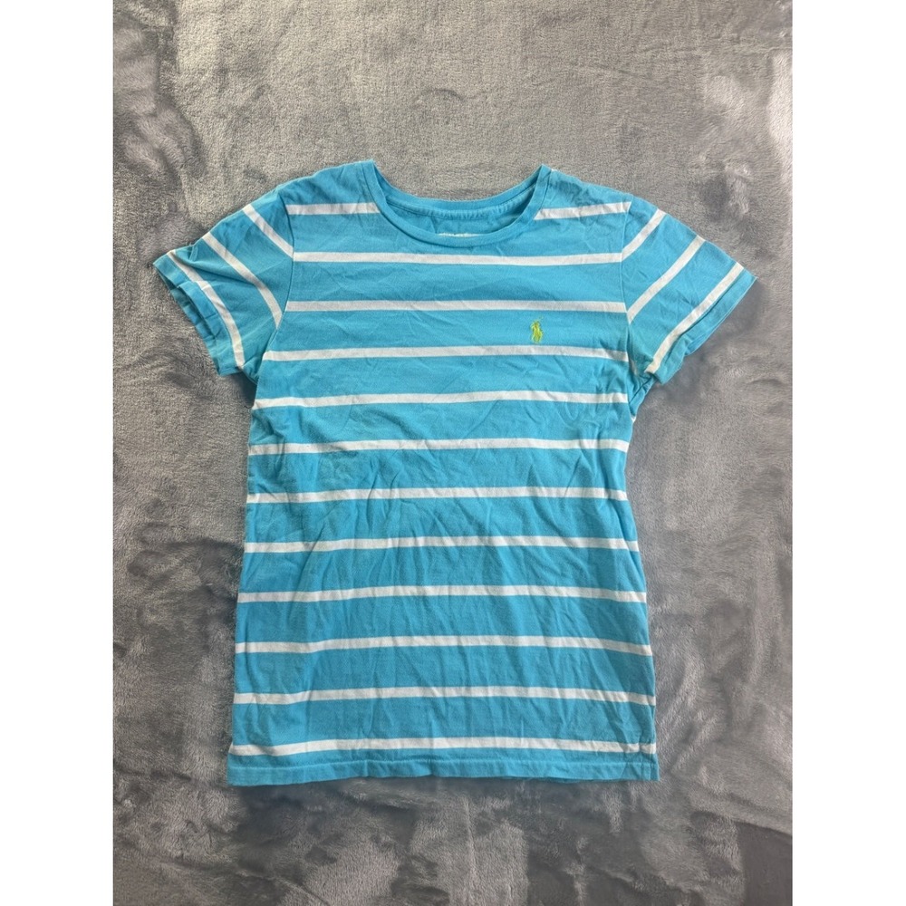 Polo Ralph Lauren M/M Women's T-Shirt M Blue‎ Horizontal Stripes